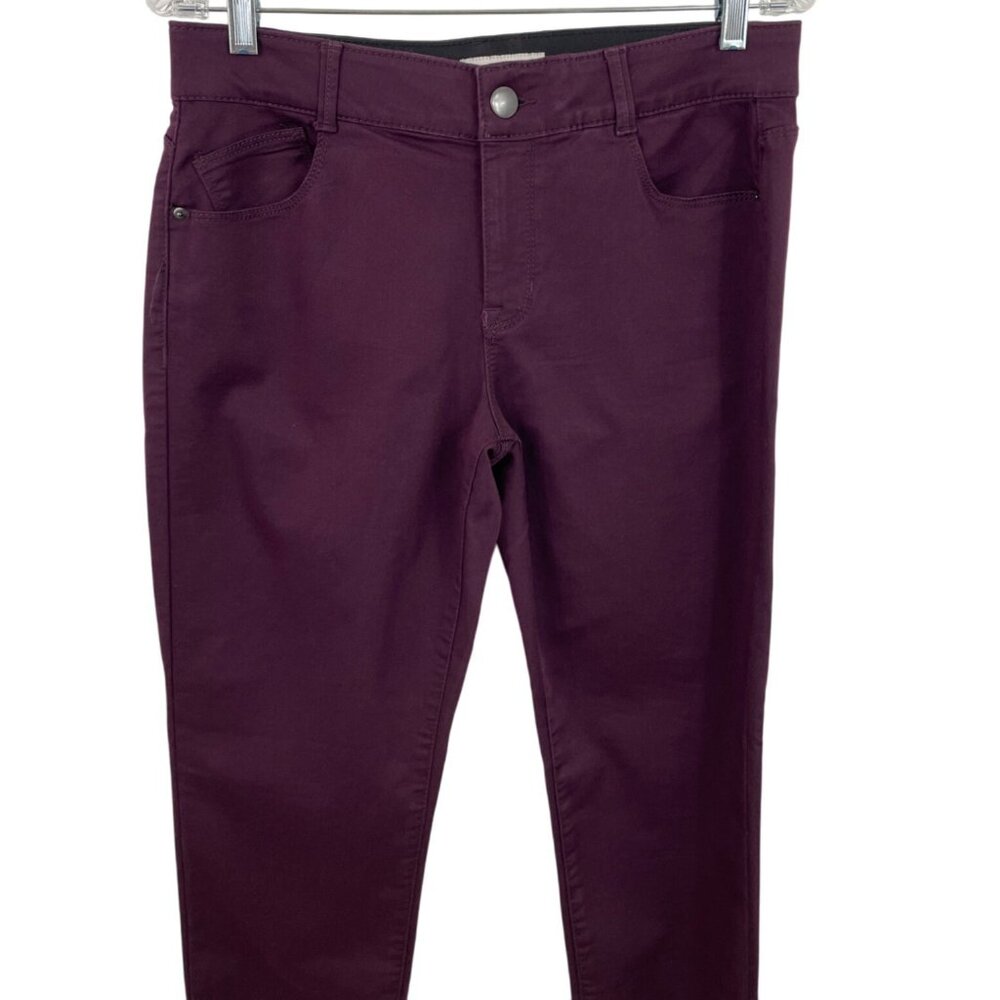 Knox Rose Pants Womens 12 Purple Skinny Stretch Mid Rise Casual Jeans Pockets - Picture 3 of 8